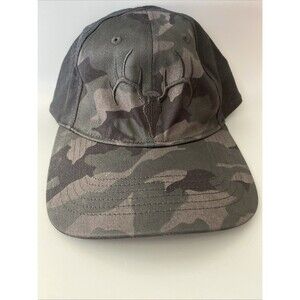Field and Stream Black Camo Fitted Hat Size L/XL Skull Mount Design